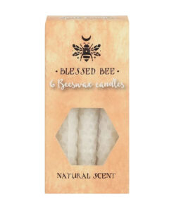 Blessed Bee White Beeswax Candles Pack of 6