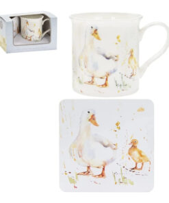 Country Life Ducks Mug & Coaster Gift Set
