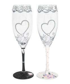 Lolita Mr & Mrs Wedding Toasting Glasses Gift Set