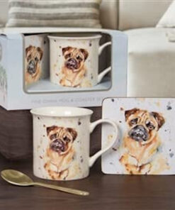 Mans Best Friend Pug Mug & Coaster