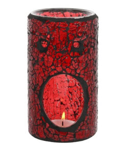 Red Pillar Crackle Glass Oil / Wax Melt Burner