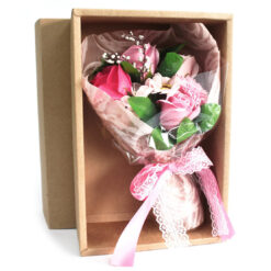 Boxed Soap Flower Bouquet - Pink