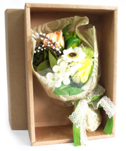 Boxed Soap Flower Bouquet - Green
